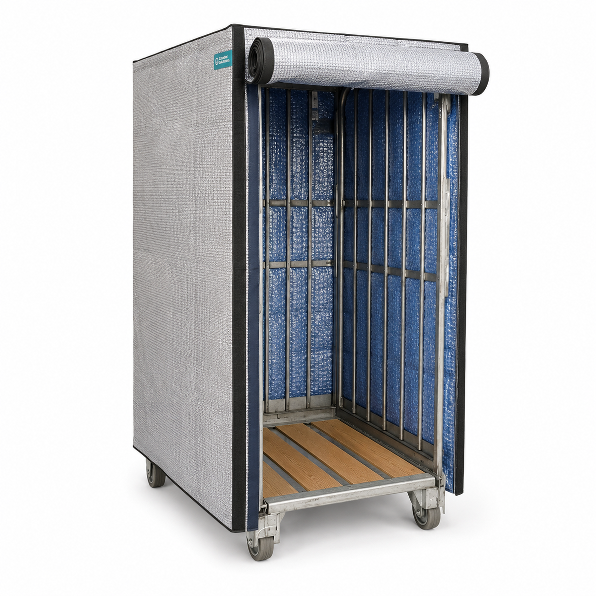 Herbruikbare thermohoes rolcontainer 85 x 70 x 155 cm met opklapdeur